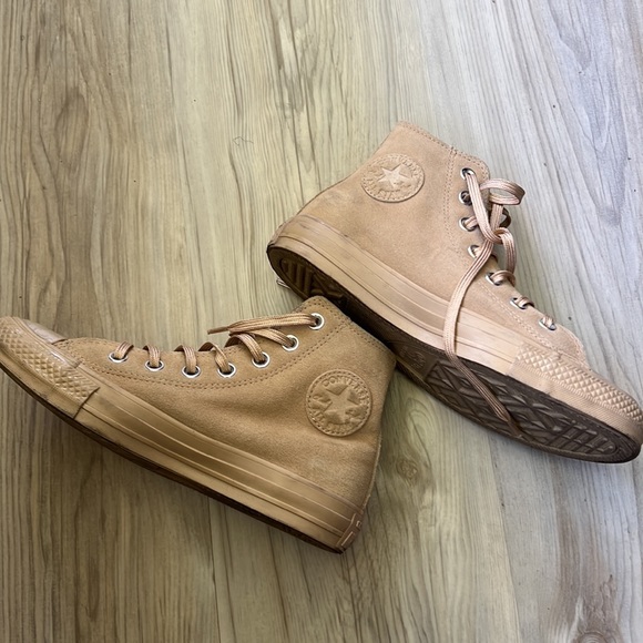 Converse High Top Chuck Taylor Sneakers - Women’s Size 6 - Tan Color - Picture 2 of 5